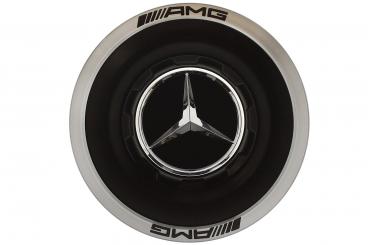 AMG hub cap/silver ring/black logo 