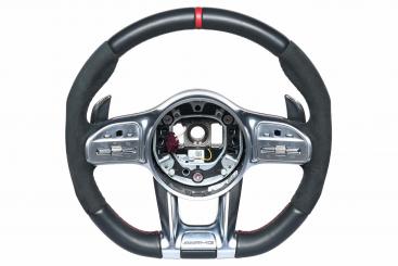 Microfiber/leather steering wheel 